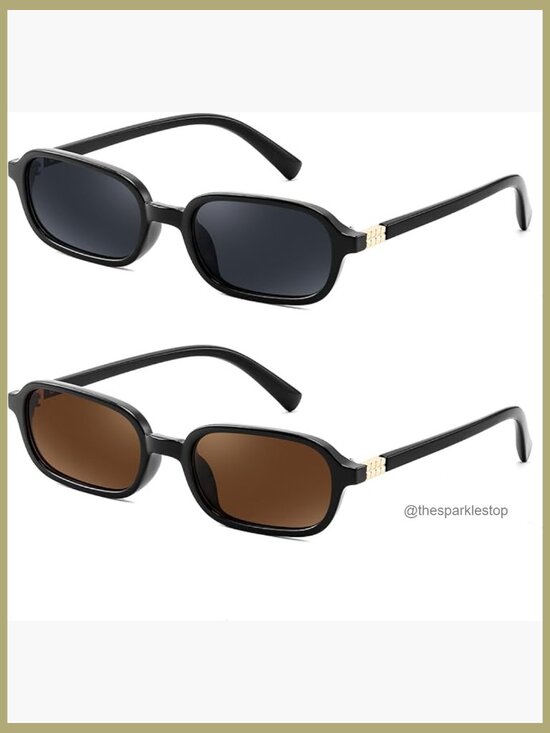 Accessories - Retro Rectangular Sunglasses for Women Men 90s Small Vintage Fashion Square